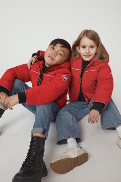 Chamarras Canada Goose Niños México - Grizzly Chaqueta De Bombardero Rojos AI6913287